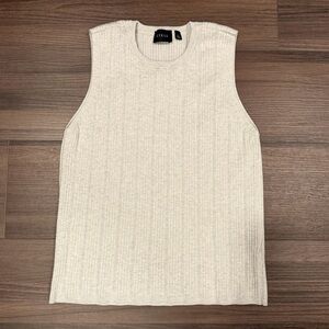 Cyrus Light Grey Ribbed Tank Sweater